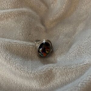 Sterling Diachronic Glass ring